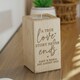 image 2 of Personalised Love Story Wooden Tealight Holder | Brown