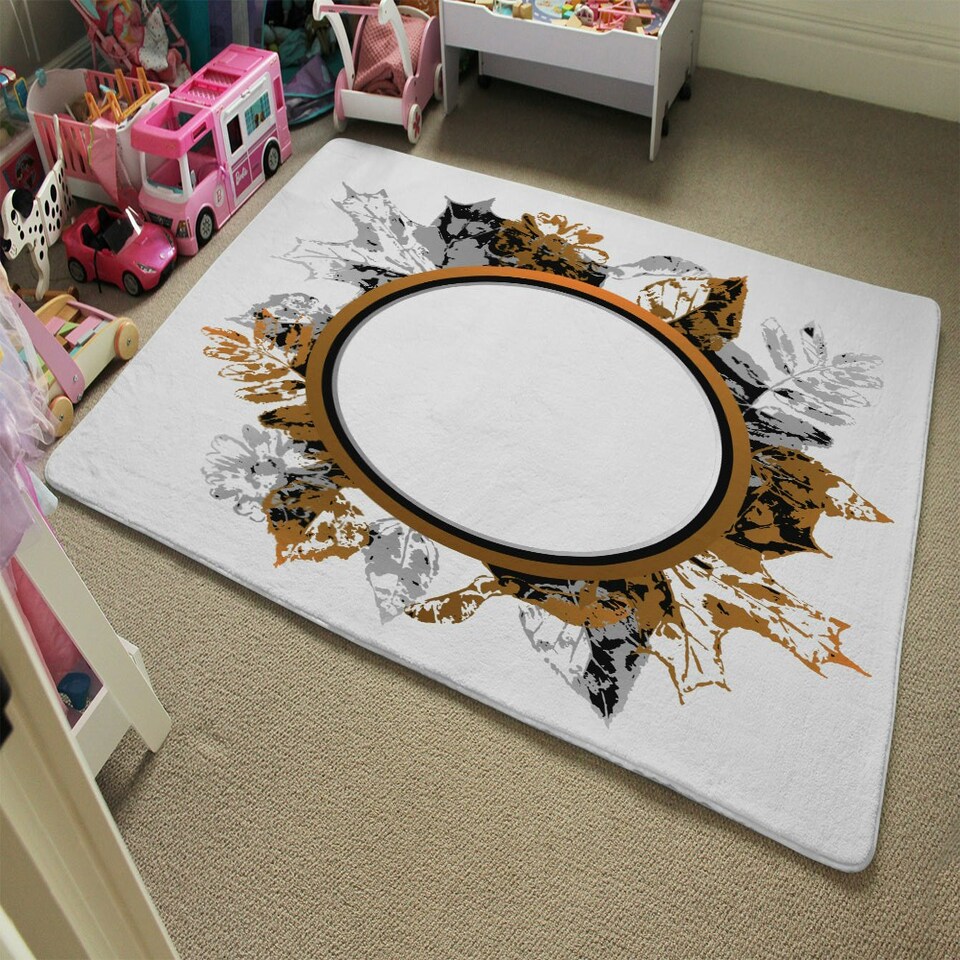 image 1 of Paint Print Autumn Decoration (Rug) Multi | Small: 60x110cm