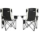 image 6 of Outsunny Set of 2 Padded Folding Picnic Chairs with Cooler Bag Black | Black