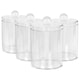 image 1 of Harbour Housewares Reusable Plastic Bathroom Canisters with Clear Lid - Pack of 4