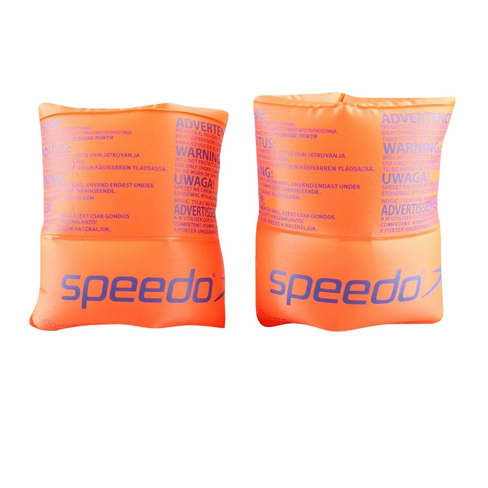 image 1 of Speedo Childrens/Kids Rollup Swimming Armbands - Bright Orange/Blue - One Size