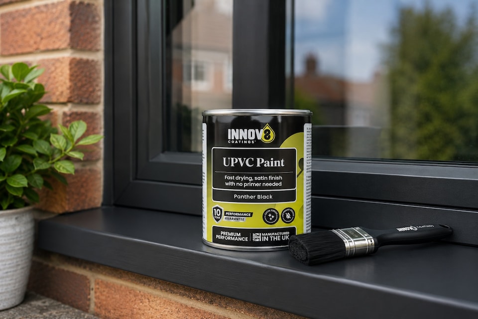 image 1 of Innov8 Coatings uPVC Paint 250ml Satin Finish - Plastic Door & Window Frame Paint - Anthracite Grey