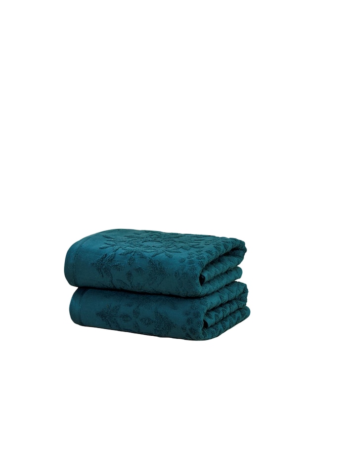 image 1 of Versailles Jacquard Cotton Towels Soft and Absorbent | Blue | Face cloth