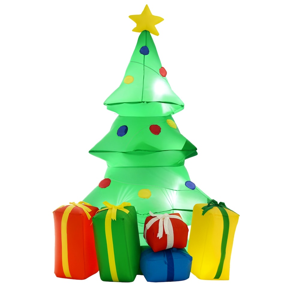 image 1 of HOMCOM 5FT Inflatable Christmas Tree Xmas Airblown Holiday Decoration Outdoor
