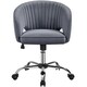 image 1 of Yaheetech Swivel Home Office Chair with Tufted Barrel Back Grey | Dark Grey