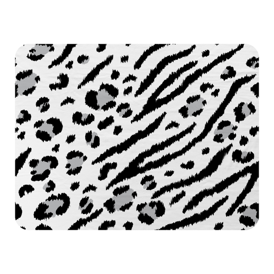 image 1 of Zebra & Leopard Print Blanket | Multi