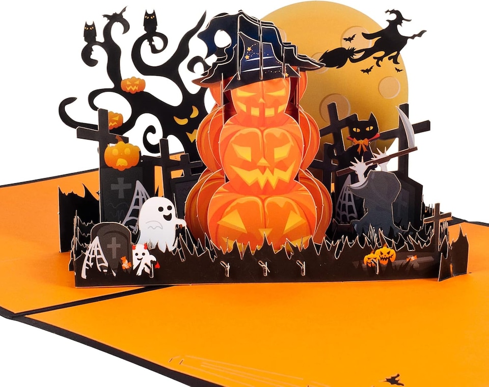 image 1 of Pumpkins With Witchlight Night 3D Pop Up Halloween Card
