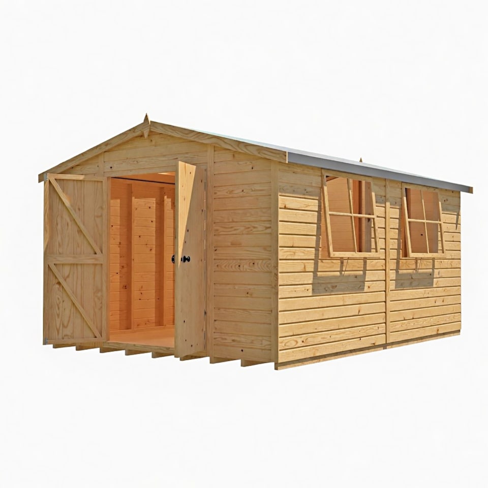image 1 of Bison 16 x 10 Heavy Duty Shiplap Shed inc Double Door