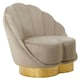 image 4 of Interiors by Premier Mink Velvet Accent Chair| Mink Velvet Upholstery with Scalloped Shell Design, Gold Finish Curved Base Brown