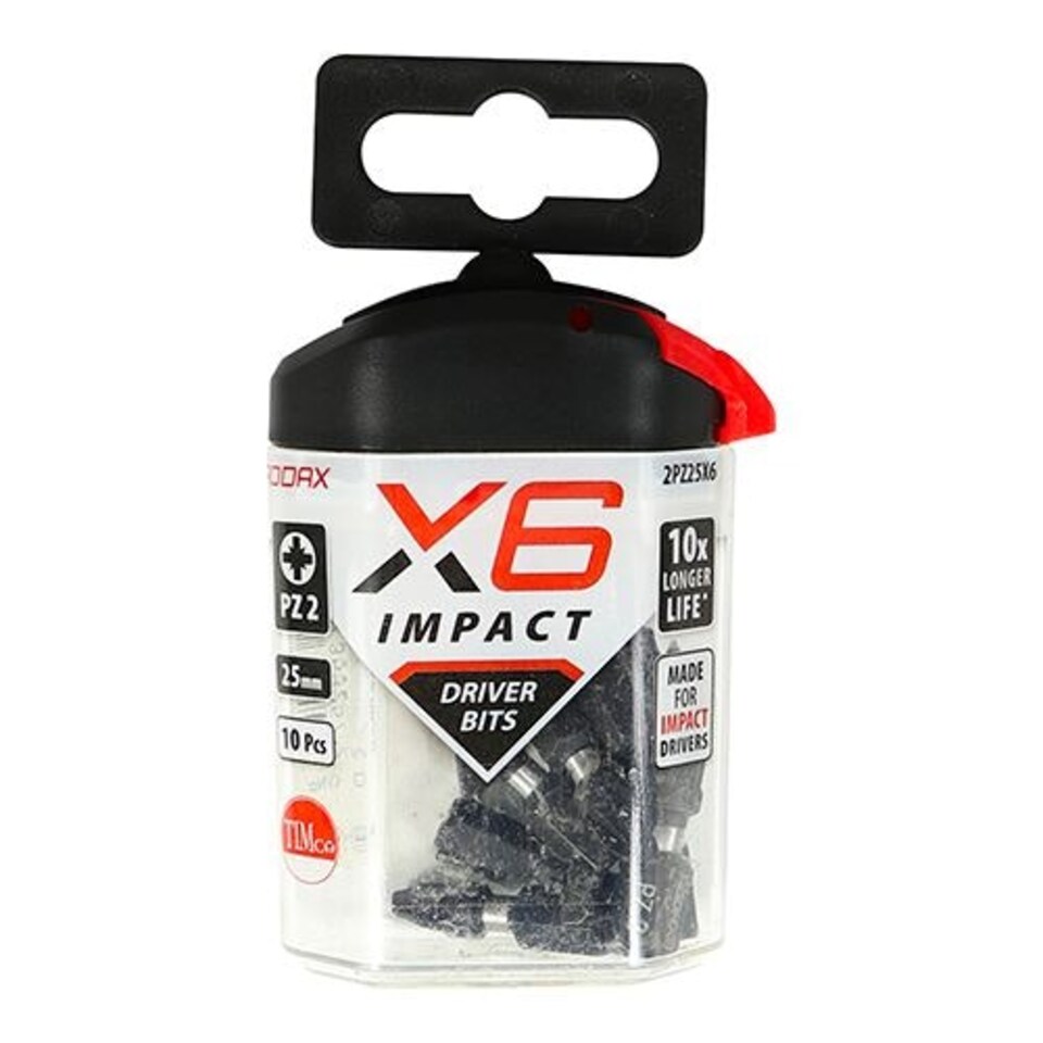 image 1 of Timco - Impact Driver Bits - PZ2 x 25mm 10 Pack