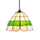 image 2 of Traditional Green and Amber Stained Glass Tiffany Pendant Lighting Shade | Green
