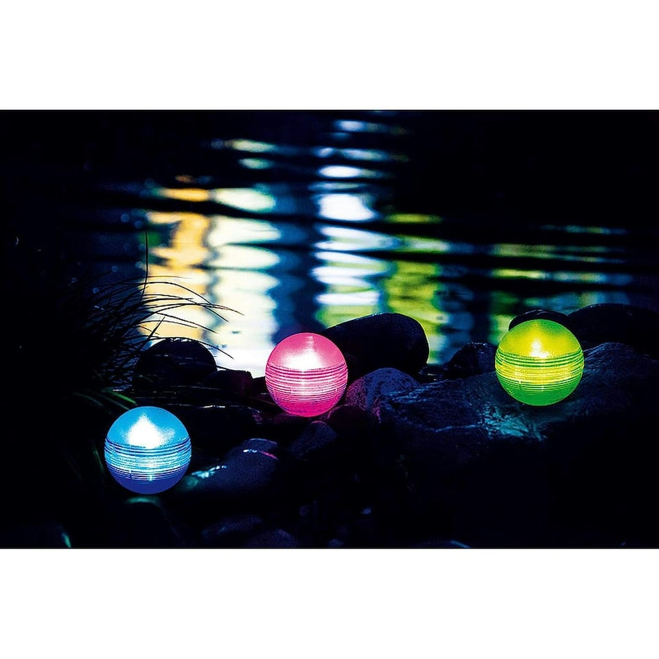 image 1 of Certikin Solar Floating Balls Multicolour Pack of 3 SL303-00