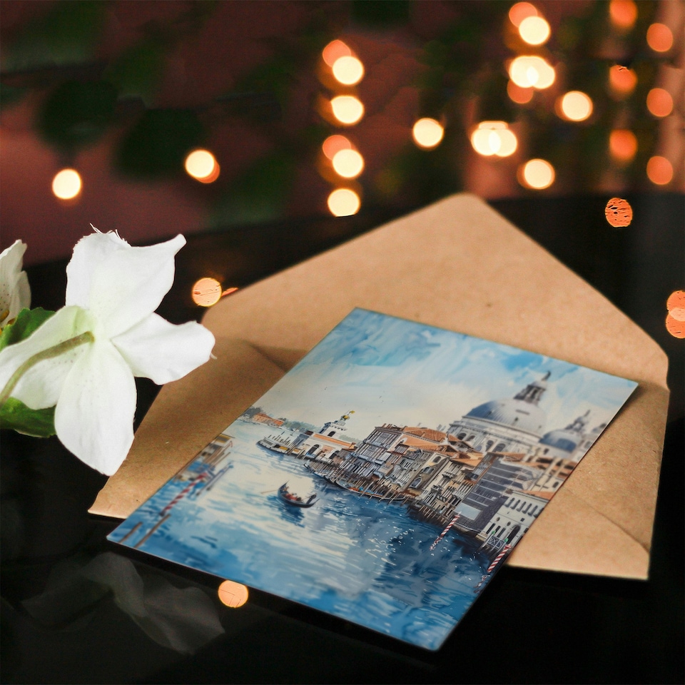 image 1 of Venice Watercolour St Mark's Basilica Detailed Birthday Card