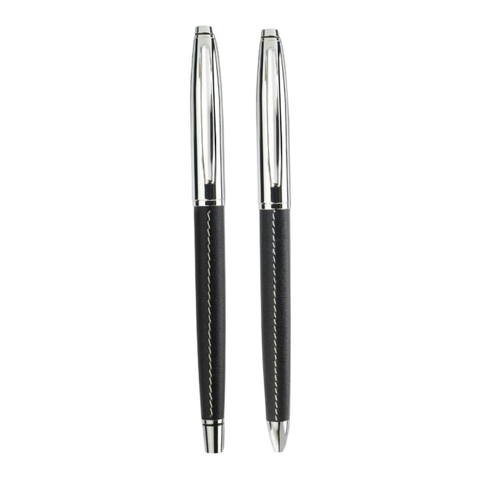 image 1 of MidOcean Baltimore Leather Pen Set - Black - One Size