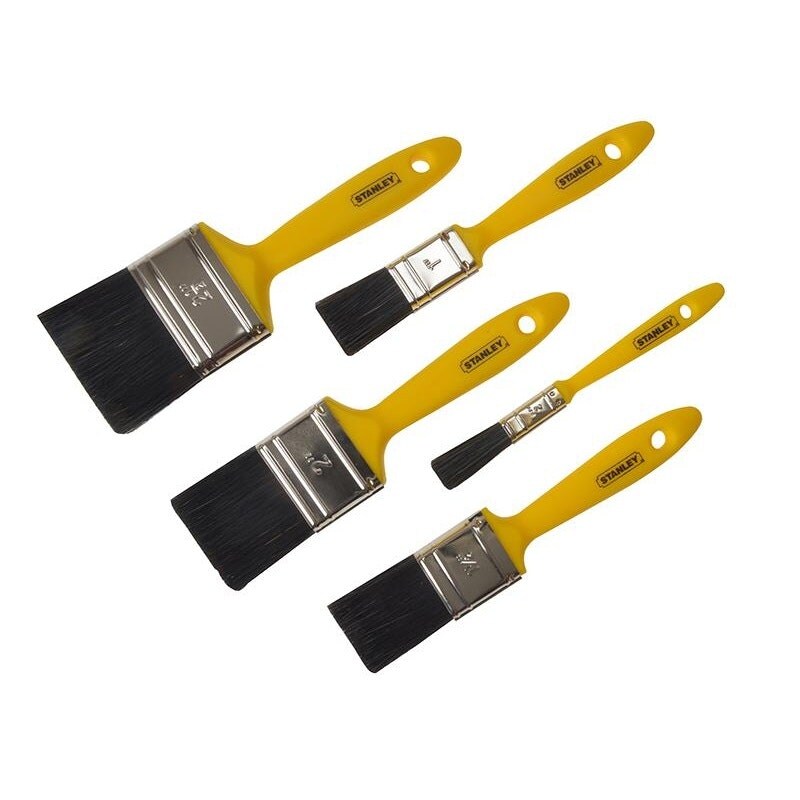 Stanley Hand Tools Hobby Paint Brush - Multi Colour - Set of 5: 12, 25, 37, 50 & 62mm