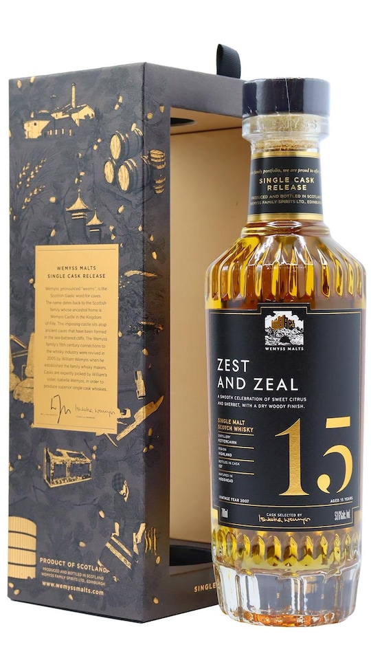 Fettercairn - Wemyss Malts - Zest & Zeal Single Cask  2007 15 year old Whisky
