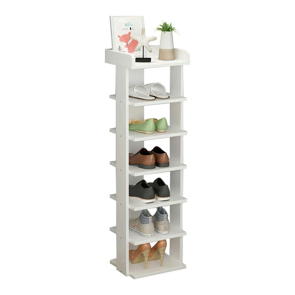 Living and Home 7-Tier Shoe Rack Stand Shelf Space Saving - White