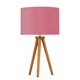 image 9 of Set of 2 Dark Oak Table Lamp or Bedside Lights with Flamingo Shades | Brown | Pink | Large | 2