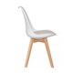 image 3 of Single Scandinavian Dining Chair with Leather Cushions Solid Wood Legs White
