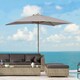 image 2 of Outsunny 2 x 3(m) Wood Garden Parasol Sun Shade Patio Umbrella Canopy