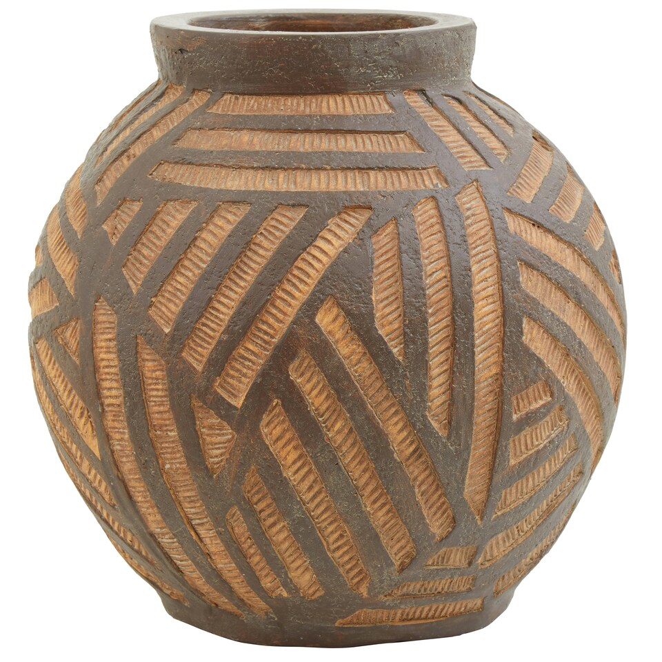 image 1 of Darnell Round Brown Planter Brown | Brown