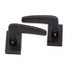 image 2 of Golden Grace 1 Pair Venus Door Handles on Square Rose in Matte Black Finish with Fixing Screws Black