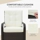 image 3 of Outsunny Rattan 3PCs Chair Table Bistro Set Patio Set with Steel Frame