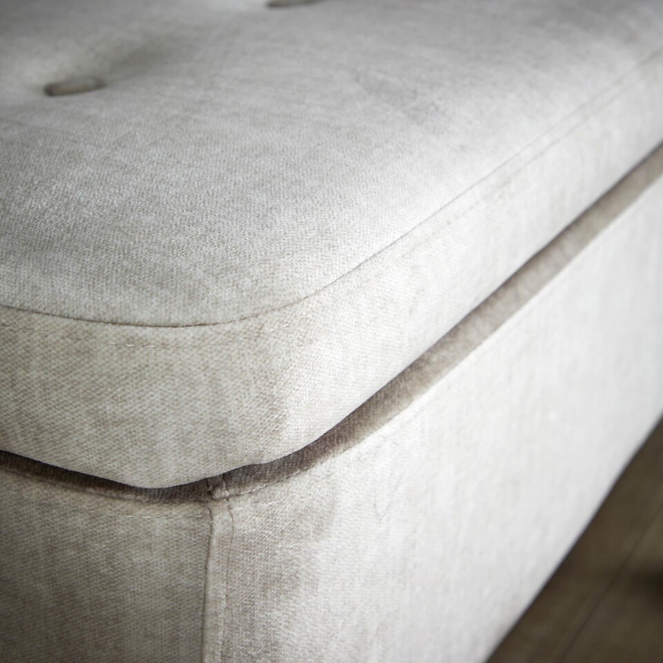 image 1 of Ottoman Box Velvet Fabric Hidden Storage Wooden Legs Home Living | Grey | Grey