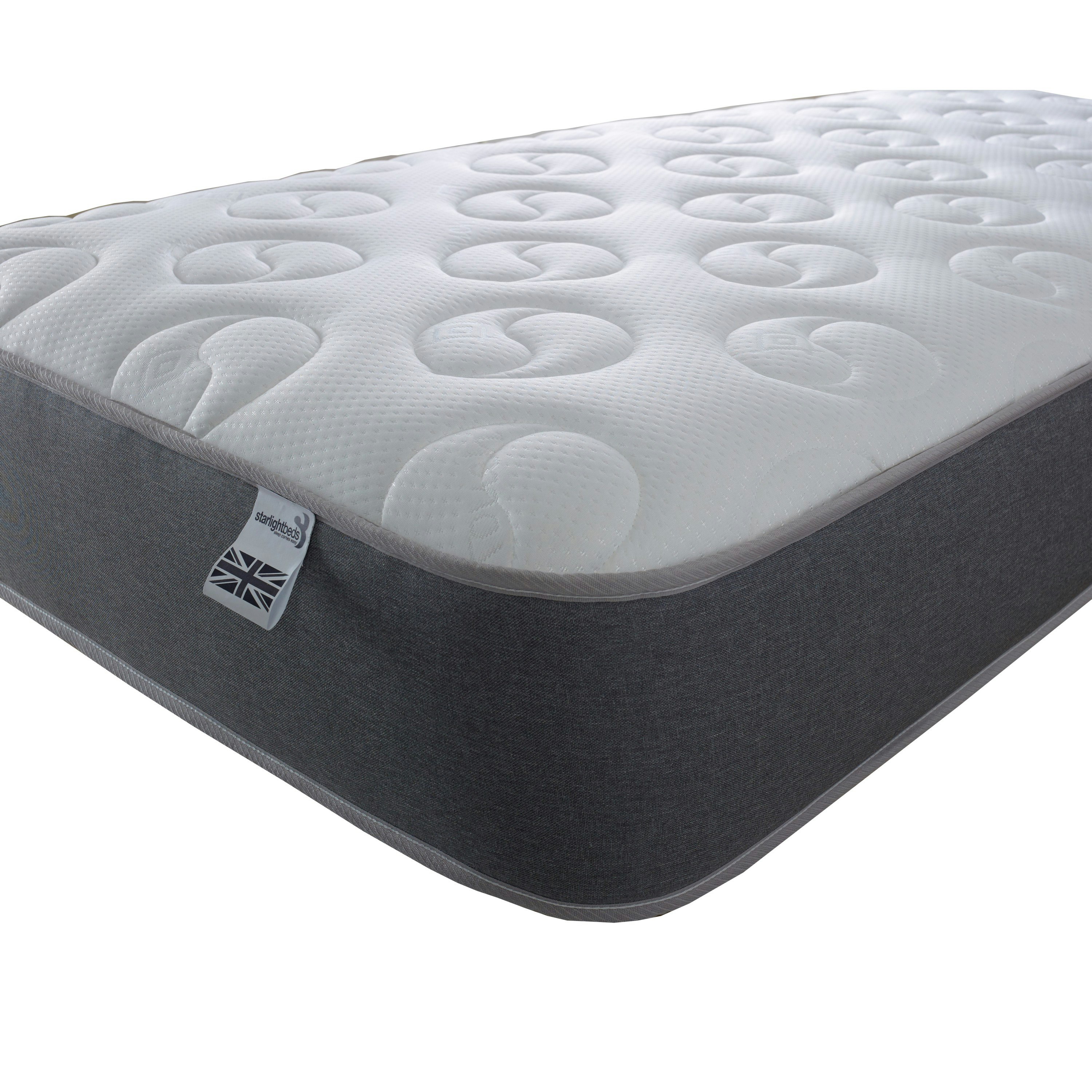 Ying & Yang Hybrid Mattress - 20cm Deep, Premium Sprung & Memory Foam Support | Grey | Double