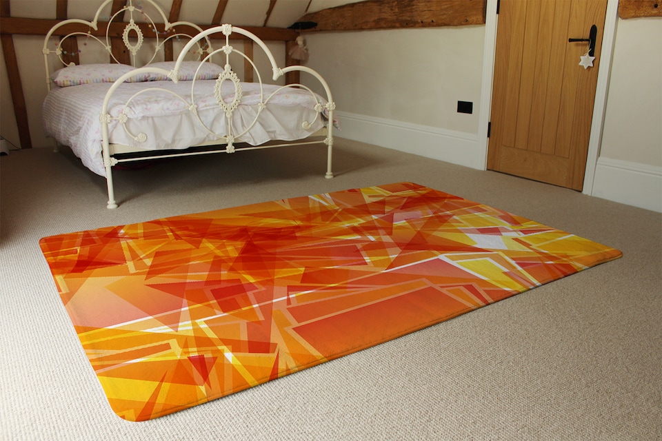 image 1 of Orange Geometric Rug | Multi