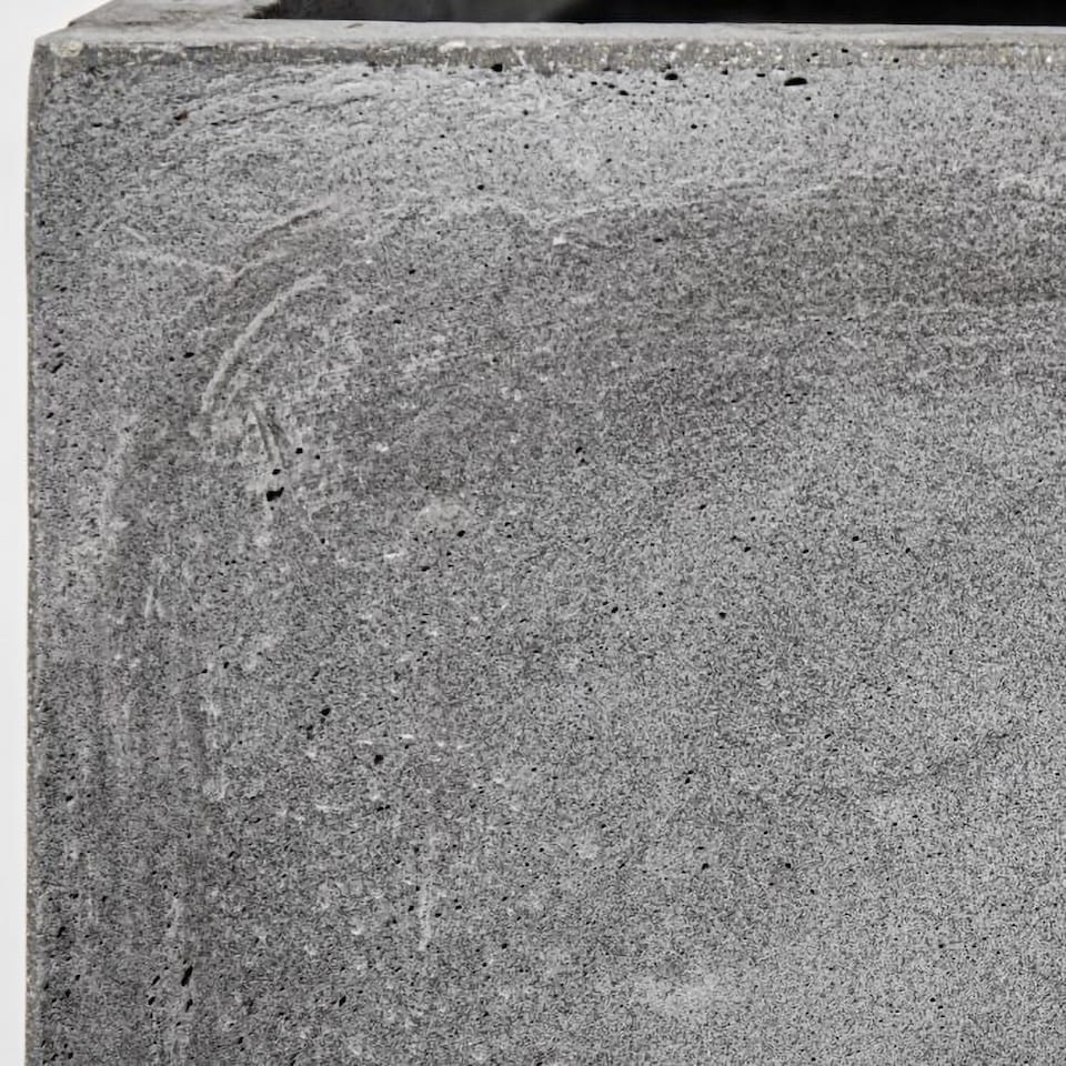 image 1 of Primrose Cement Finish Grey Fibrecotta Square Cube Outdoor Planter 40cm