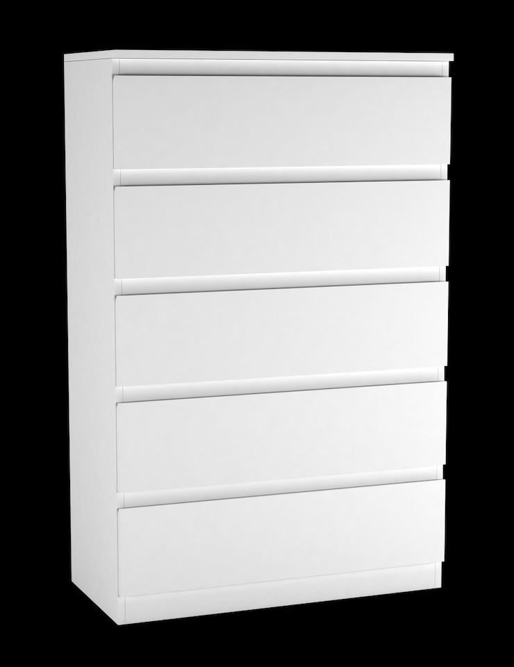 image 1 of Minimalist Chest of 5 Drawers 108.5x70x35 | White | White & White | 1