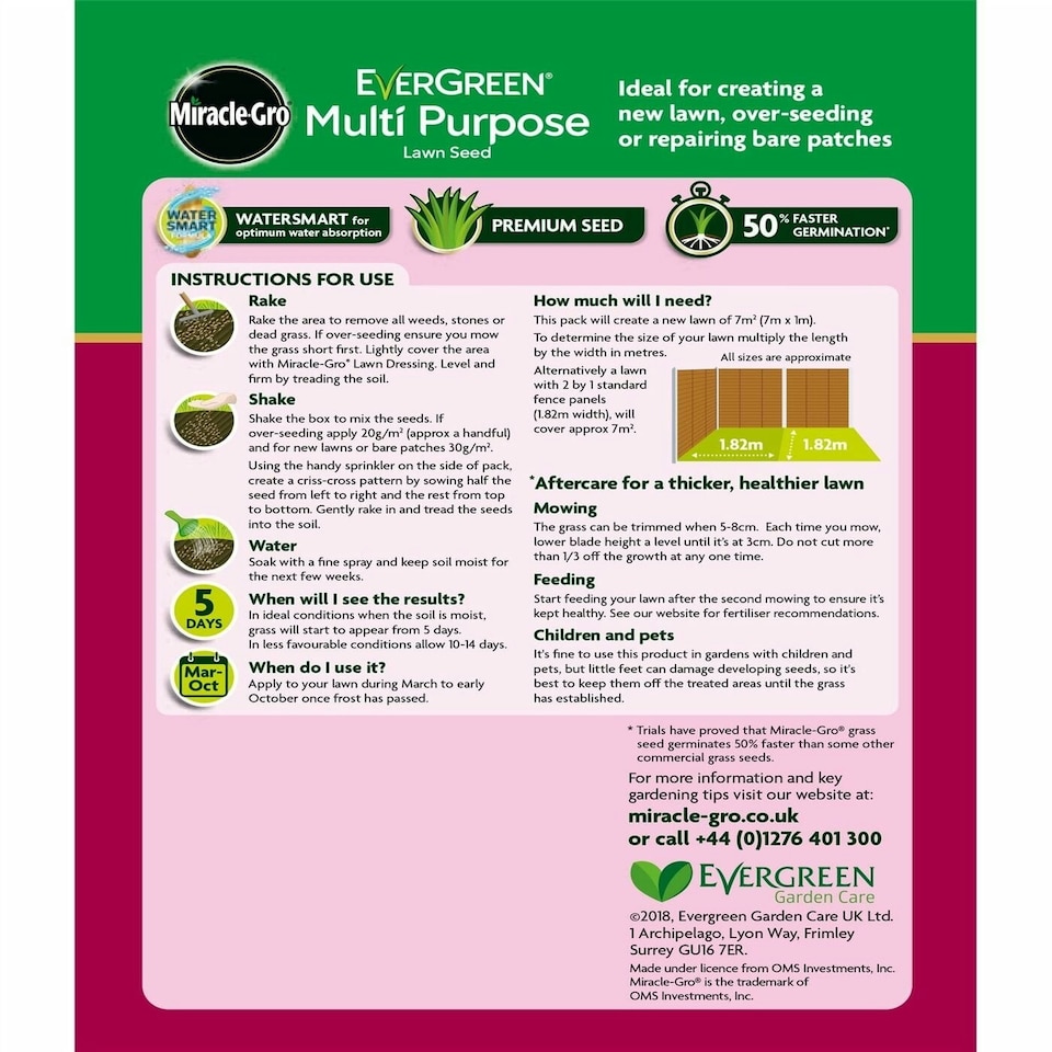 image 1 of Miracle-Gro® Multi Purpose Lawn Seed 7m²