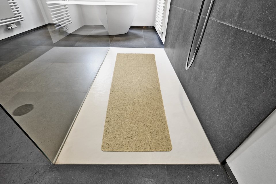 image 1 of Hydro Wonder Beige XL - Super-Comfy Non-Slip Shower Mat that Won't Block Your Drain