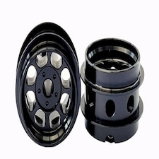 Staffs Slot Cars Classic Black Alloy Wheels Air Rims 15.8 x 10mm x 2 Staffs 84