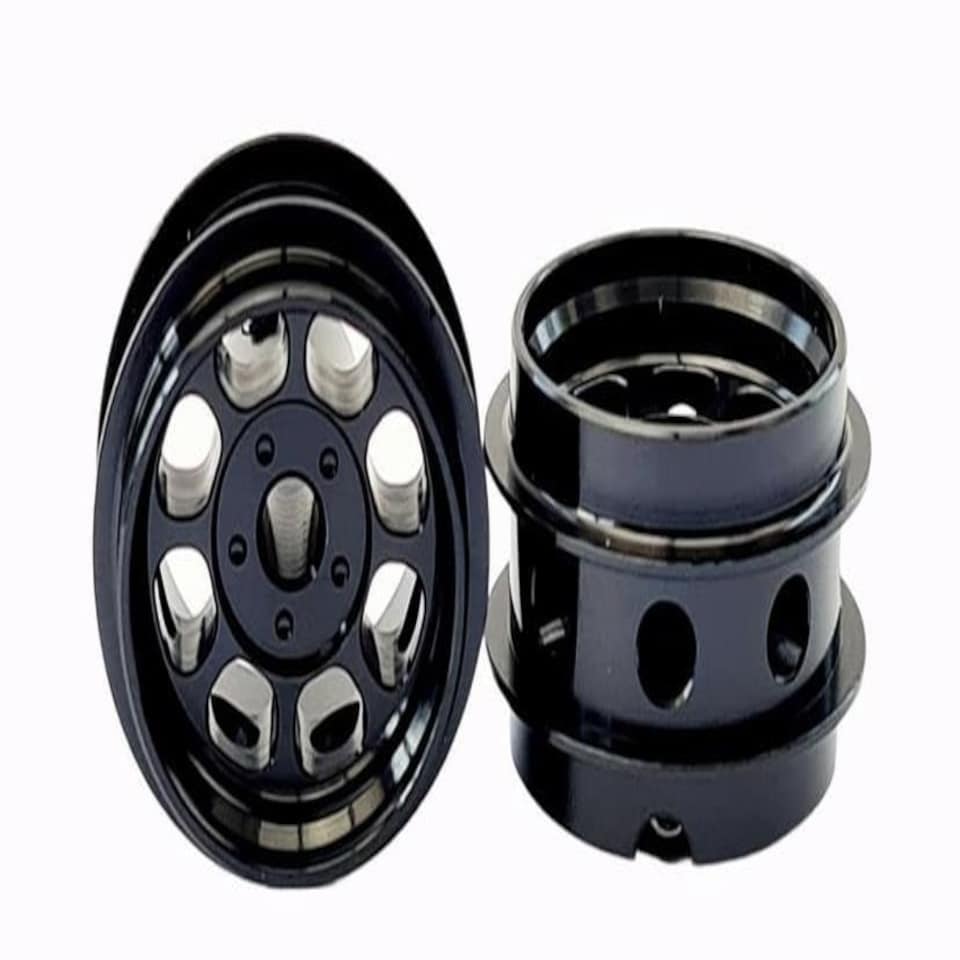 Staffs Slot Cars Classic Black Alloy Wheels Air Rims 15.8 x 10mm x 2 Staffs 84