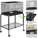image 4 of Yaheetech 118.5 cm Flight Cage with Rolling Stand and Slide-out Tray Black