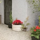 image 5 of Harbour Housewares Semicircular Galvanised Steel Raised Garden Bed - 60cm x 30cm - Ivory