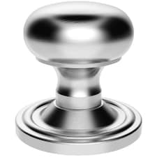 Jedo Traditional Mushroom Mortice Door Knob – 52mm Chrome Finish, Zinc Construction