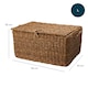 image 3 of JSH Rectangular Storage Baskets Set of 3 in Natural Woven Seagrass Wicker Home Organiser Box for Kids Toys Blankets Towels Playroom Nursery Bedroom
