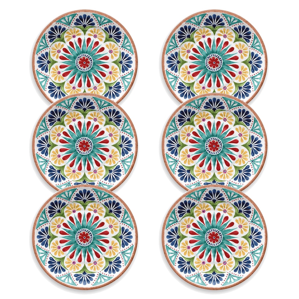 image 1 of Rio Medallion Melamine Dinner Plates - Set of 6 | Multi