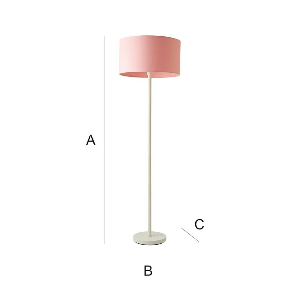 image 1 of ValueLights Charlie White Stem Floor Lamp Blush Pink Shade Pink