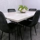 image 9 of Grey Dining Table with Hairpin Legs & 4 Black Velvet Chairs Set for Kitchen & Dining Room Grey