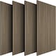 image 1 of Acoustic Wall Panels with Wood Veneer Slats, Thick Felt and Easy to Install | Brown | Dark oak | 120 x 60 x 120 cm | 4