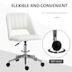 image 6 of Vinsetto Modern Office Chair, Velvet-feel Fabric Desk Chair with Wheels, Comfy Armless Swivel Vanity Chair for Makeup, Nail Tech, Bedroom, Cream White