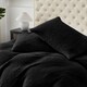 image 4 of Ezysleep Winter Soft Teddy Fleece Fabric Duvet Set Warm And Cosy Bedding | Black | Black