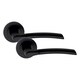 image 2 of Golden Grace Indiana Design Door Handles Set on Round Rose in Matt Black Finish with 64mm 3 Lever Mortise Lock & Key Hole Black