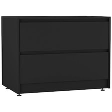 URBNLIVING 2 Drawer Chest Storage Unit With Adjustable Feet | Multi | Black | 1