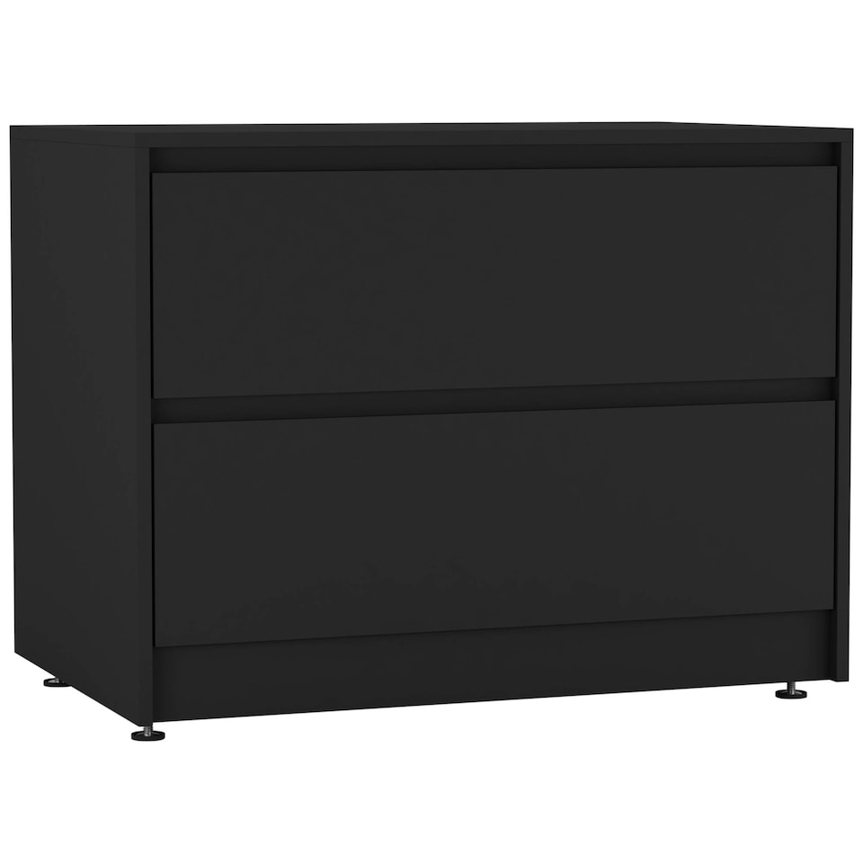 image 1 of URBNLIVING 2 Drawer Chest Storage Unit With Adjustable Feet | Multi | Black | 1