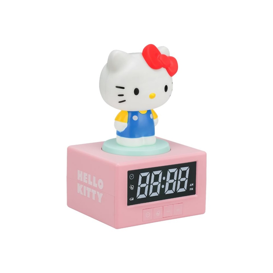 image 1 of Hello Kitty Digital Alarm Clock with Night Light & Music, BatteryPowered Sanrio Kawaii Bedroom Decor Gift  Paladone